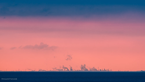 morning pink blue orange lake chicago water silhouette clouds sunrise illinois factory steel indiana gary ussteel uss hanusiak