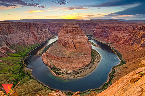 sunset arizona water nikon roadtrip canyon coloradoriver horseshoe hdr horseshoebend d7000