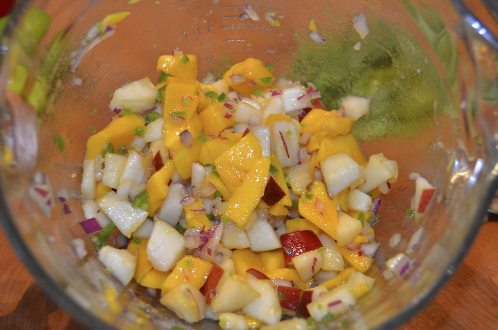Spicy Pear and Mango Salsa
