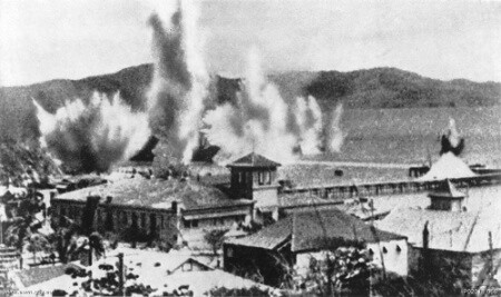 Bombs in Port Moresby harbour