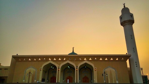 dammam mosque sunset yellow saudiarabia
