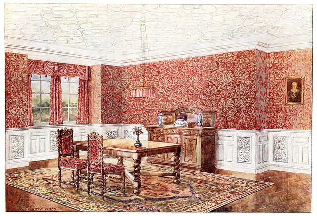 interior design visualisation with wallpaper