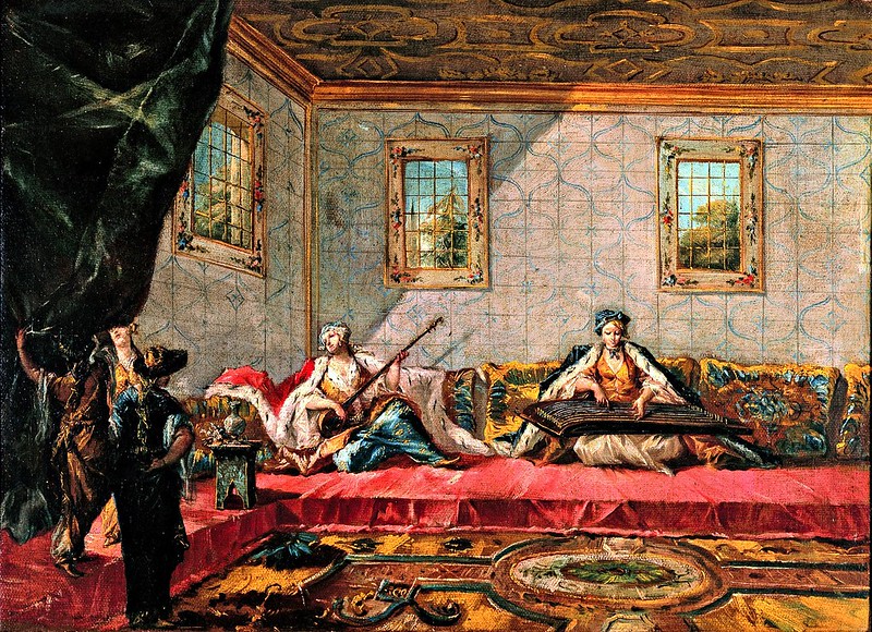 Giovanni Antonio Guardi & Francesco Guardi - Two Odalisques Playing Music in the Harem (c.1742)