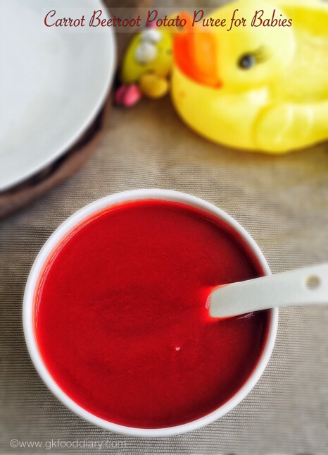 Carrot Beetroot Potato Puree for Babies