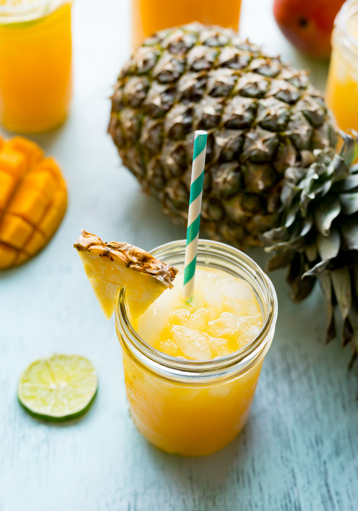 Mango Pineapple Agua Fresca. A light, refreshing popular summer drink. If you have only one fruity drink this summer, this should be it! www.pineappleandcoconut.com
