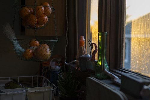 domestic apartment sunset goldenhour fruit kitchen