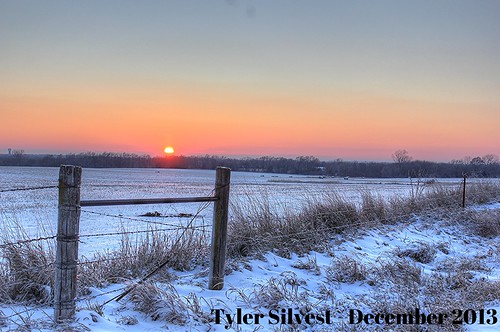 county winter sunset snow snowy johnson kansas