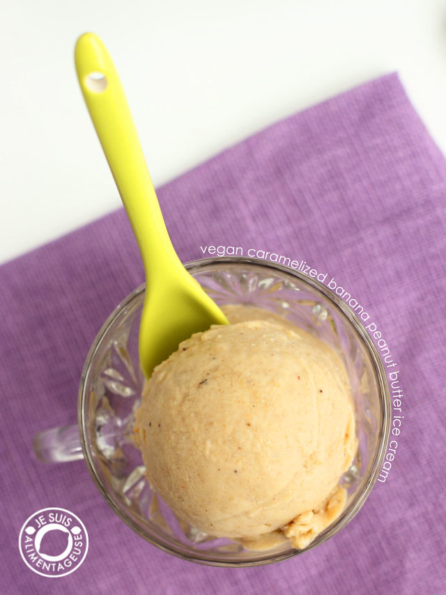 Vegan caramelized banana peanut butter ice cream for those days where you want something creamy and sweet.
