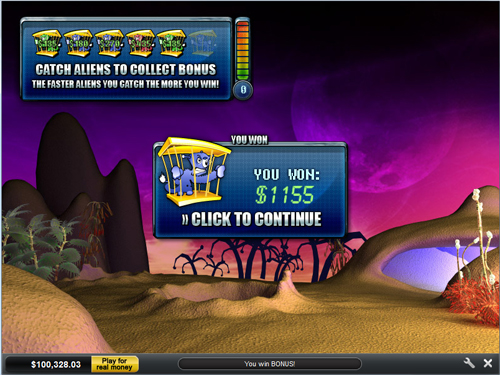 free Alien-Hunter bonus game win