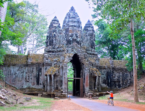 the outer wall of Angkor Thom, from the inside.