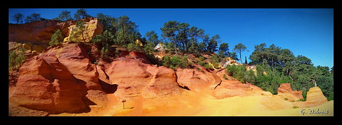 red panorama yellow jaune rouge pano paca provence roussillon sentier panoramique vaucluse ocher ocres lubéron francelandscapes guillaumedubois