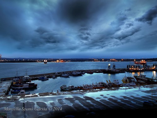 sea seascape night clouds port boats twilight nuvole mare barche porto crepuscolo