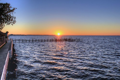 bridge sunset water canon pier florida
