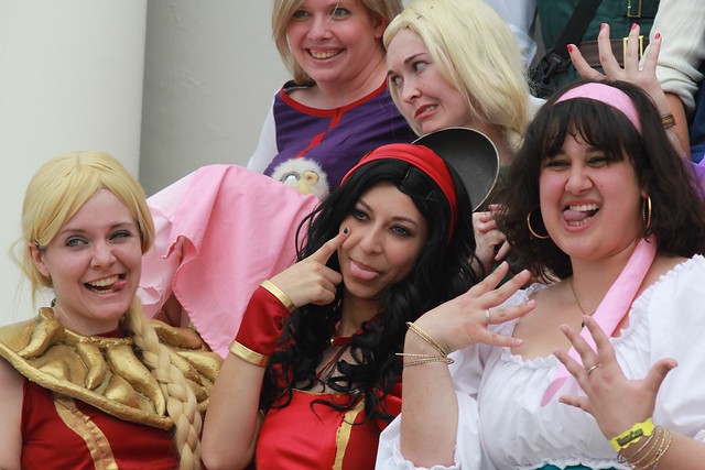 Disney cosplay meet-up group photo at MegaCon 2014