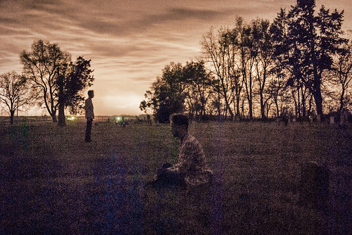 selfportrait cemetery night thunderstorm lightning