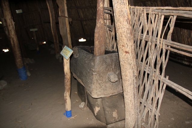 Inside a hut