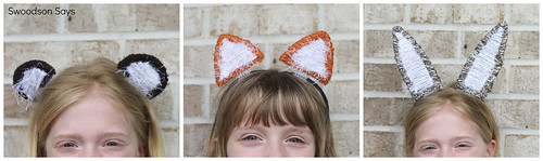 Bear Fox & Bunny Plastic Canvas Animal Ears DIY - Swoodson Says