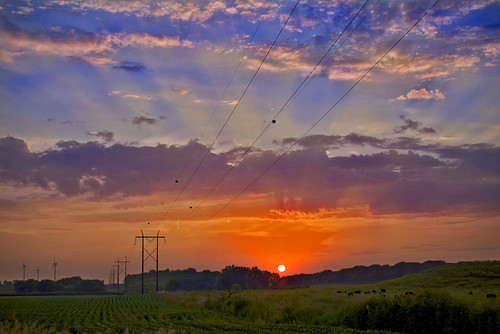 blue sunset orange sun countryside nikon midwest country windmills iowa farmland gravel gravelroad nikond600 iowasunset