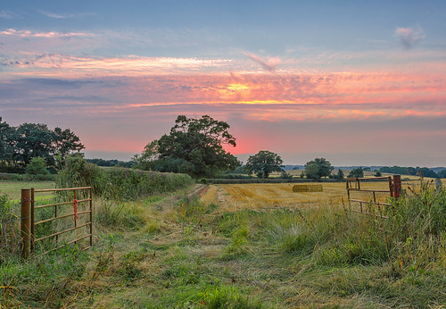 sunset summer field rural landscape nikon gate sundown gateway warwickshire alcester d7000 jactoll