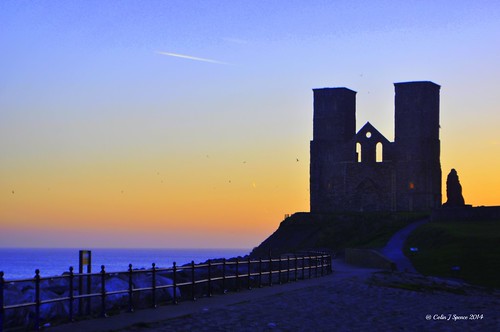 uk pink red sea england sky orange color colour water sunrise skyscape coast kent colours towers shore tranquil reculver tpower