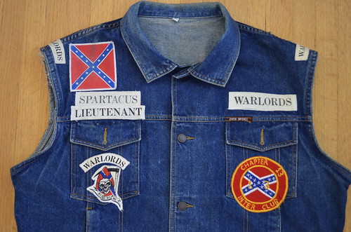 VINTAGE VERY RARE OUTLAW BIKER GANG ''WARLORDS MC'' DENIM MOTORCYCLE ...