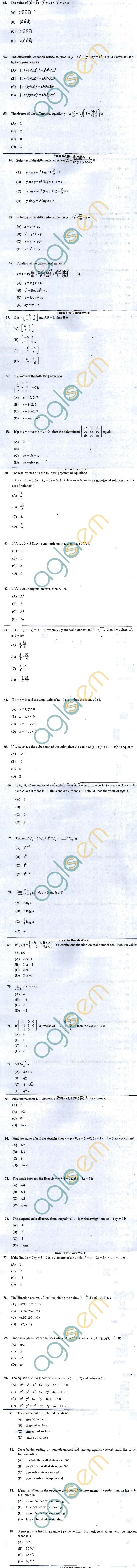 OJEE 2013 Question Paper for LE TECH