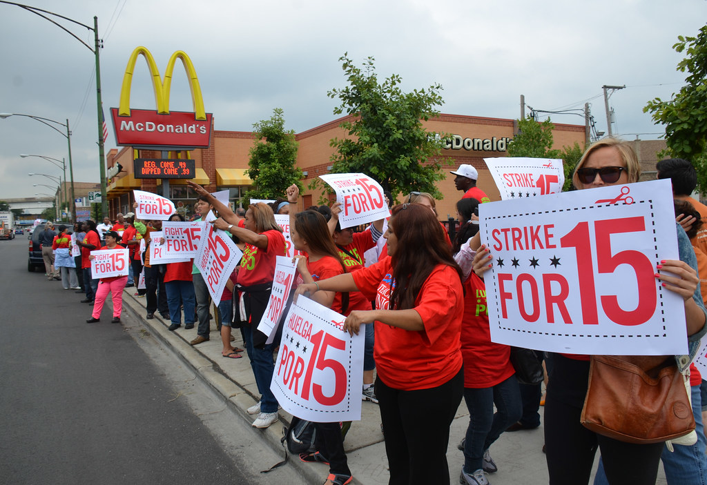 Strike for 15 fast food strike at McDonald's in Chicago July 31, 2013 mc-24