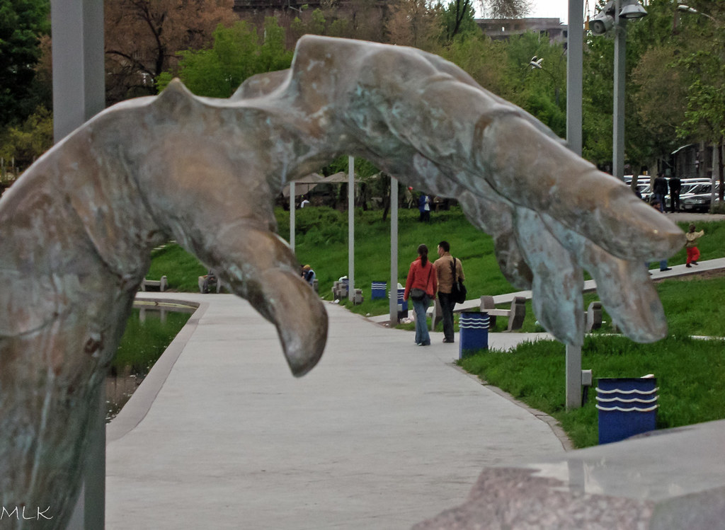 Monument to the Armenian composer Arno Babajanian by sculptor David Bejanian. Yerevan 2006-05