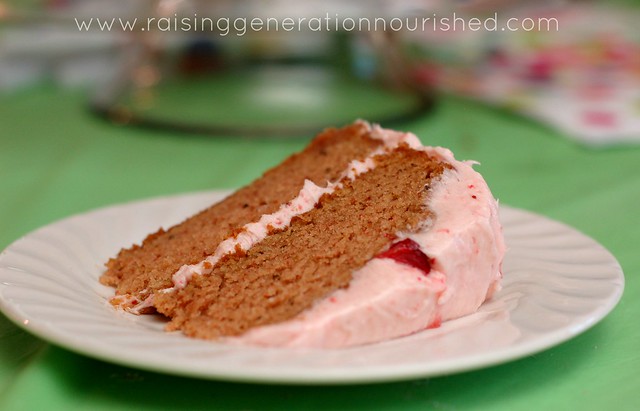 Strawberry Birthday Cake :: Gluten, Egg, Nut, & Dye Free