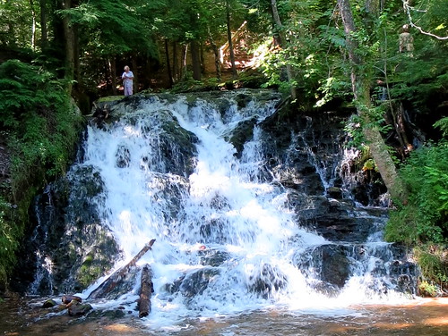 county creek waterfall sticks women falls morgan marquette