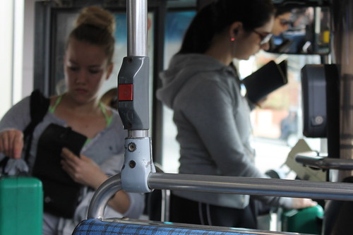 Two ticket validators in simultaneous use on Sydney local bus