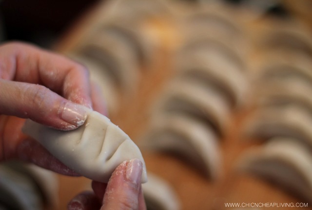 Chicken gyoza pleated by Chic n Cheap Living