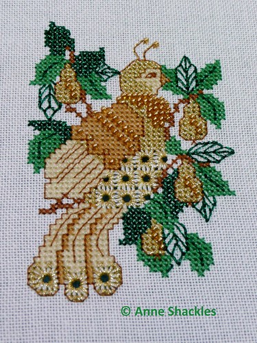 Needle Maid Designs-Golden Partridge and Pears
