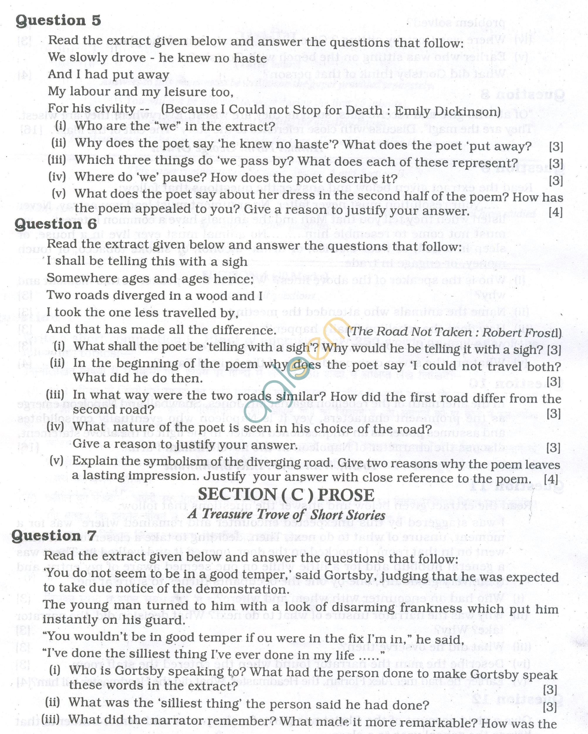 ICSE Question Papers 2013 for Class 10 - English Paper - 2/
