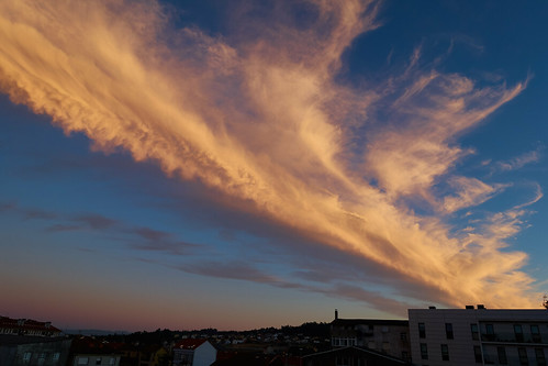 santiago sunset orange cloud atardecer galicia galiza nube