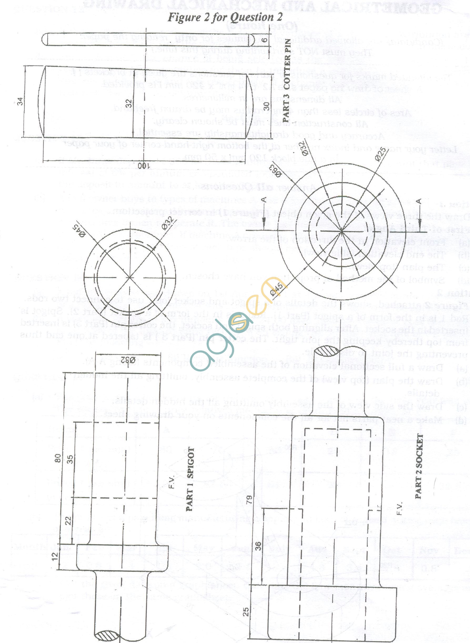 ISC Question Papers 2013 for Class 12 - Geometrical and Mechanical Drawing