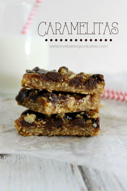 Caramelitas - Ooey gooey caramel paired with chocolate and an oatmeal crust. Totally addicting! #bars #dessert #sweets