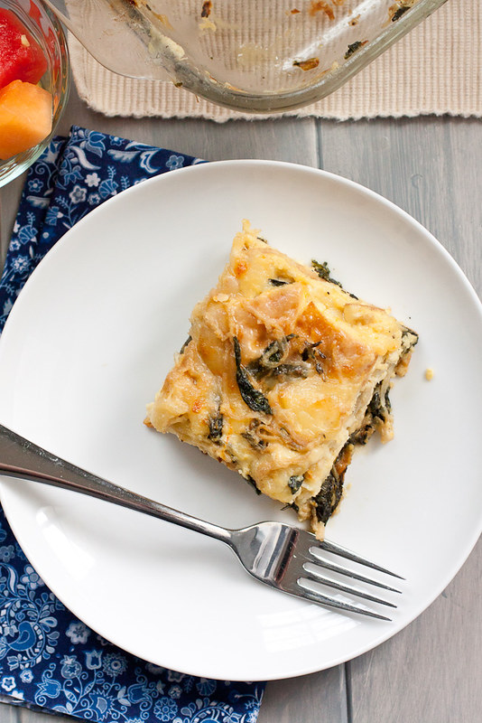 Caramelized Onions and Spinach Egg Casserole