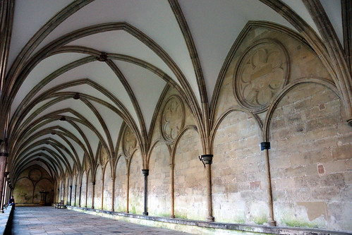 uk windows woman window lines stone architecture lunch design cool december sitting cathedral candid curves peaceful arches calm ceiling frame salisbury walls vaulted seating wiltshire cloisters stevemaskell wilts 2013