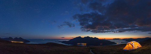 camping sunset panorama orange norway night clouds stars tent moo starry pkm troms kvaløya grøtfjord tromvik kaffebønna vengsøya nm2013