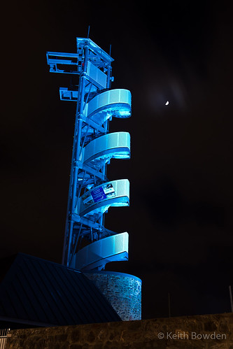 uk longexposure england moon tower sport vertical night spiral illumination illuminated stairway climbing devon staircase exeter leisure upright abseiling rappeling copyright©keithbowden2013