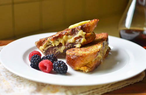 Banana Stuffed Challah French Toast via LittleFerraroKitchen.com