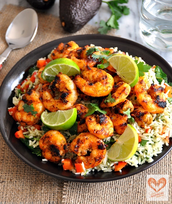{'Love Australian Prawns' Campaign} Marinated Grilled Prawns with Green ...