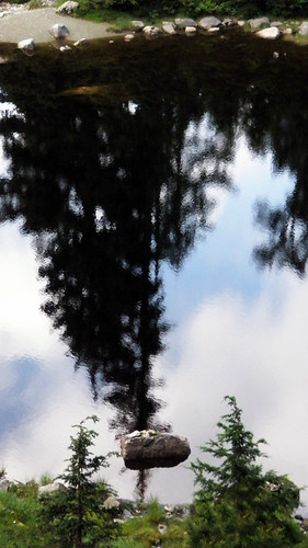 reflection on a lake on Mount Seymour