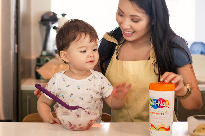 cute & little blog | strawberry coconut fruit popsicles | toddler kitchen help