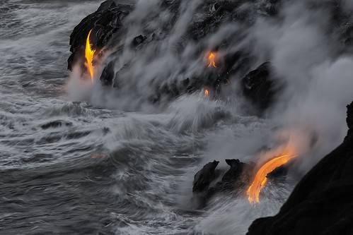 ocean sunset reflection volcano hawaii lava waves pacific pacificocean coastline canon6d