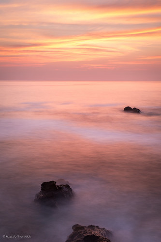 ocean longexposure sunset sea water sunrise mexico rocks warm surf waves tide horizon oaxaca puertoescondido hanusiak