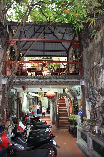 Courtyard of a hidden cafe (Ca Phe Co)