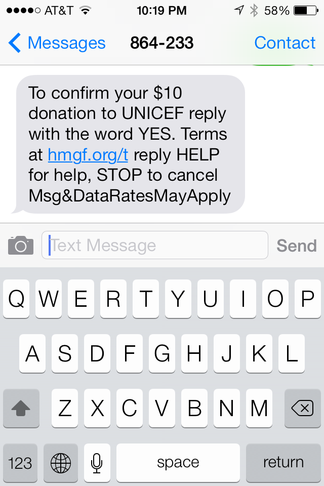 text donating 2