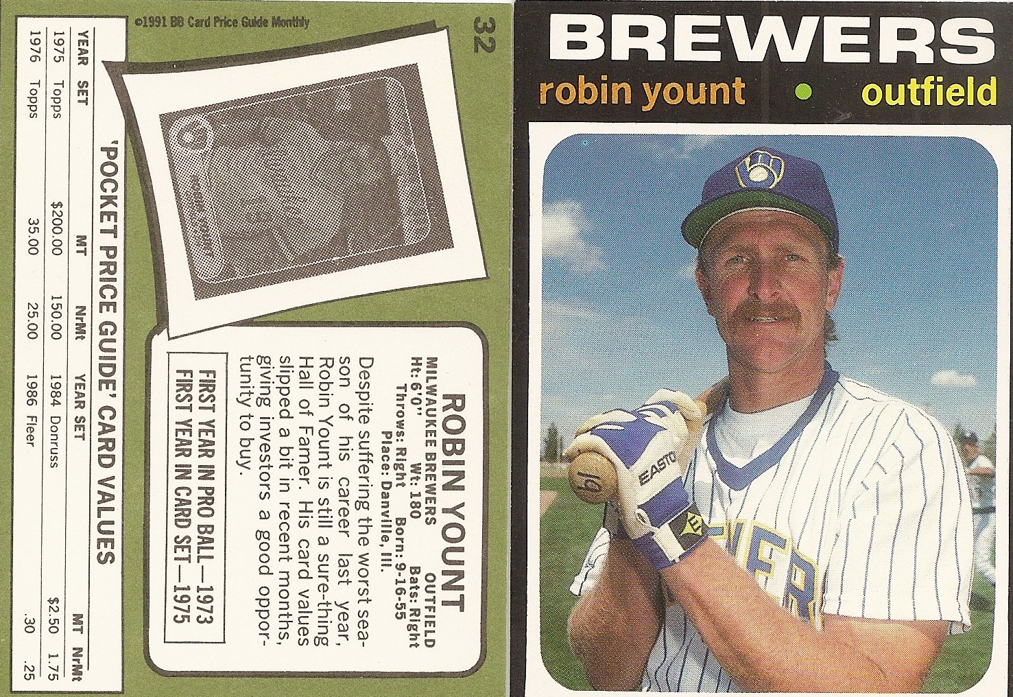 0 SPECIMEN Phone Card Pitching Baseball Robin Yount Coin$aver Details about   $2 